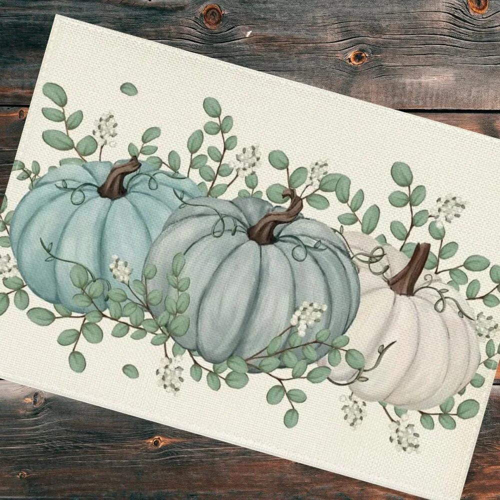 Pumpkin Placemats 4pc Fall Table Decor Thanksgiving Halloween Dining Decorations